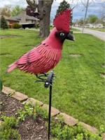 Metal Cardinal on stake