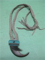 Vintage Native American Bead Claw Necklace