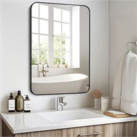 COFENY Bathroom Mirror, Black Rectangle