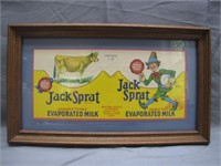 Vintage Jack Sprat Evaporated Milk Framed Ad