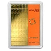 100 X 1 Gram Gold Valcambi Combibar (in Assay)