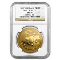 2009 1oz Gold Lunar Year Of The Ox Ms70 Series Ii