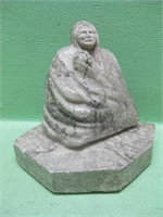 8" Carved Stone Native American Figure