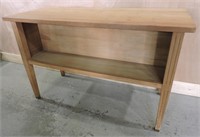 NATURAL WOOD KITCHEN PREP TABLE DUAL OPEN STORAGE