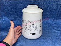 Vtg J.Hart BC Comic frosted white cookie jar w/lid