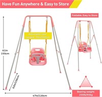 FUNLIO 3-in-1 Swing Set for Toddler with 4