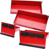 Magnetic Shelf 4-Pcs Set - Red Magnetic Tool Trays