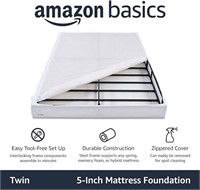 Amazon Basics Smart Box Spring Bed Base - 5" -