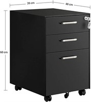 SONGMICS Rolling Storage Cabinet - Black