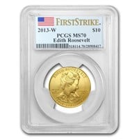 2013-w 1/2oz Gold Edith Roosevelt Ms70 Firststrike