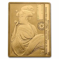2023 1 Oz Pf Gold Masterpiece Of Museums: Kitagawa