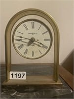 Howard Miller Brass and Glass Desk Mantle Clock