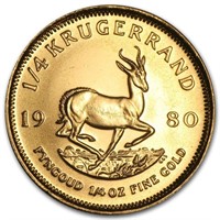 1980 South Africa 1/4 Oz Gold Krugerrand Bu