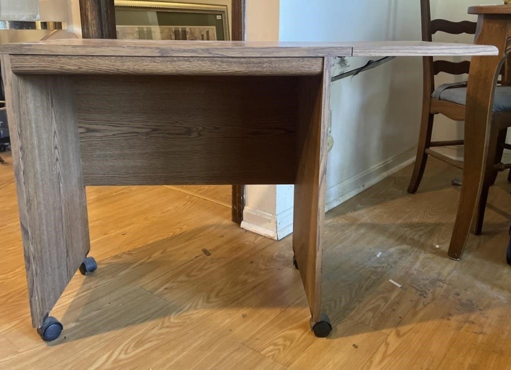 Rolling Desk Table Adjustable Side