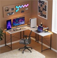 Flrrtenv L-Shaped Gaming Desk, 50" Corner Desk