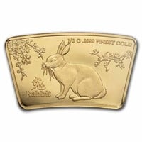 2024 Solomon Islands 1/2 Gram Gold Lunar Rabbit Bu