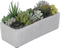 28"x9" planter with fake flowers COLORS VARY