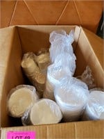 LOT OF PAPER TAKEOUT CONTAINERS
