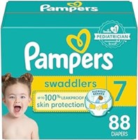 PAMPERS Swaddlers 88 Diapers - SIZE 7