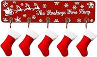 Christmas Stocking Holder With 5 Hooks