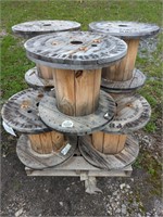 7 WOODEN WIRE SPOOLS