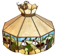 Leaded, Stained Glass Hanging Light Dome