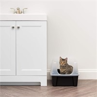 Open Top Cat Litter Tray and Scatter Shield,