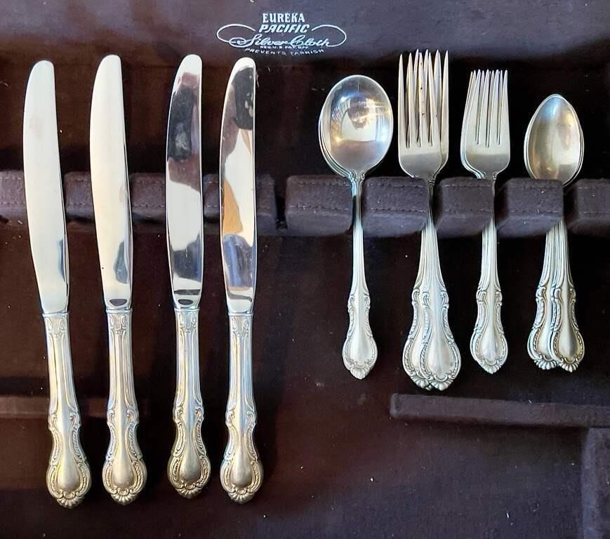 Set of Sterling Silver flatware in chest, 20 pcs