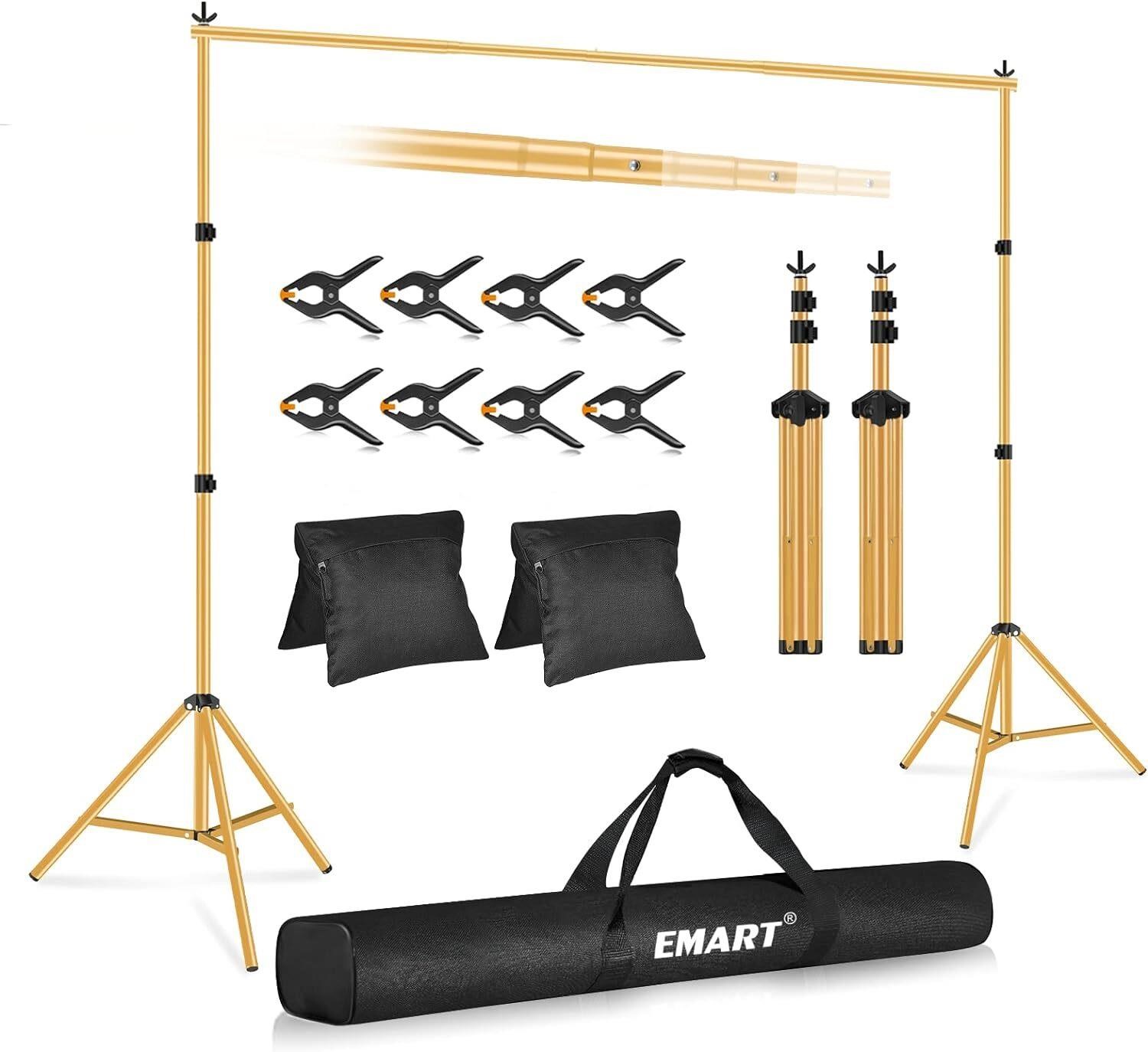 Emart Gold Backdrop Stand - 10x7Ft for Photos