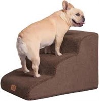 Curved Dog Stairs For Small Dogs 15.7" H, 3-step