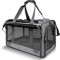 GAPZER Large Cat Carrier  20lbs Max  Grey