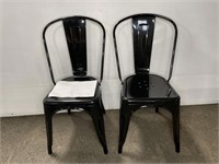 (2) THRESHOLD HIGH BACK DINING CHAIRS