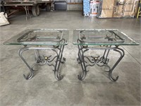 2 glass top coffee tables