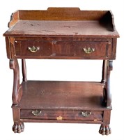 Empire washstand with 2 drawers, paw feet