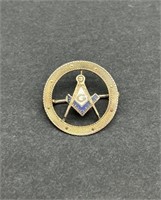 Vintage 10K Gold Masonic Pin