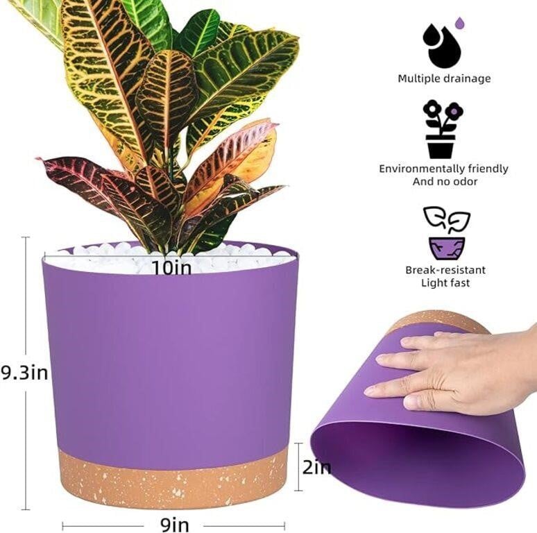 Plant Pots Set of 2 Pack 10 inch,Planters for