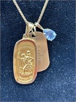 14K Gold & Aquamarine 31" Chain Pendant Necklace
