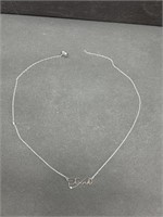 14K White Gold & Small Diamond "Twink" Necklace