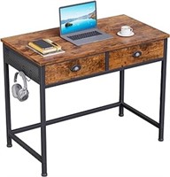 Furologee Computer Desk With 2 Fabric Drawers,