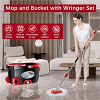 FunClean Spin Mop and Bucket,Mop and Bucket with