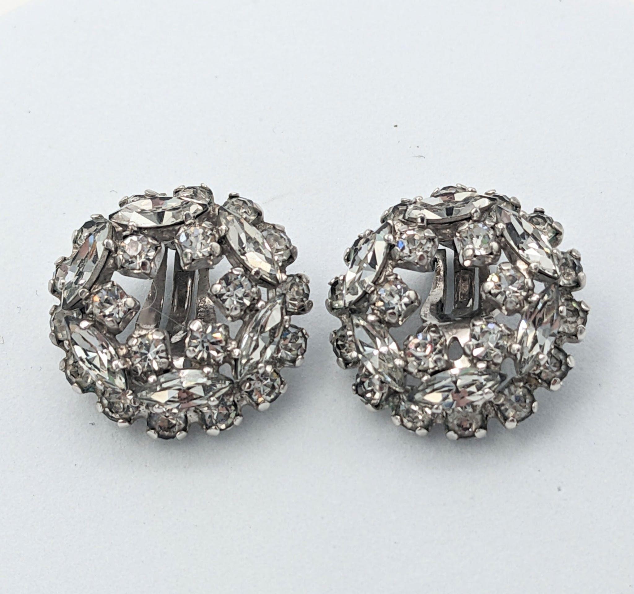 Sherman Ice Crystal Round Two Tier Earrings