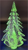 Wilkerson Art Glass Christmas Tree Uv Reactive