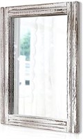 Aazzkang Rustic Mirror Wood Framed Wall Mirror