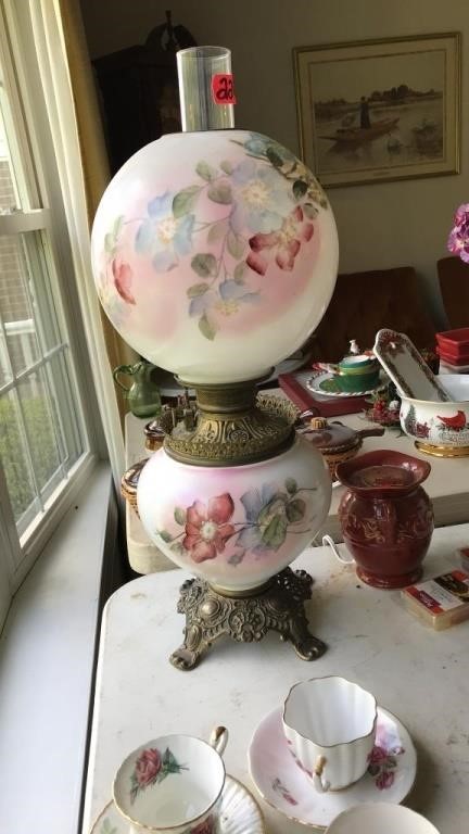 GONE WITH THE WIND PAINTED GLOBE TABLE LAMP