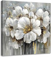 Flower Picture Decor Wall Art Abstract White And