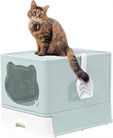 TownTime Top Entry Litter Box with Lid,Anti-Splash