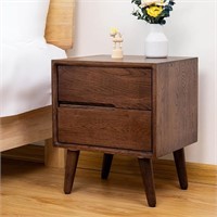 Cttasty Nightstand, Solid Wood Small End Table