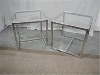 Two Chrome Cube Tables