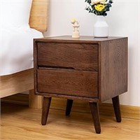 Cttasty Nightstand, Solid Wood Small End Table