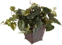 Nearly Natural Pothos With Coiled Rope Planter